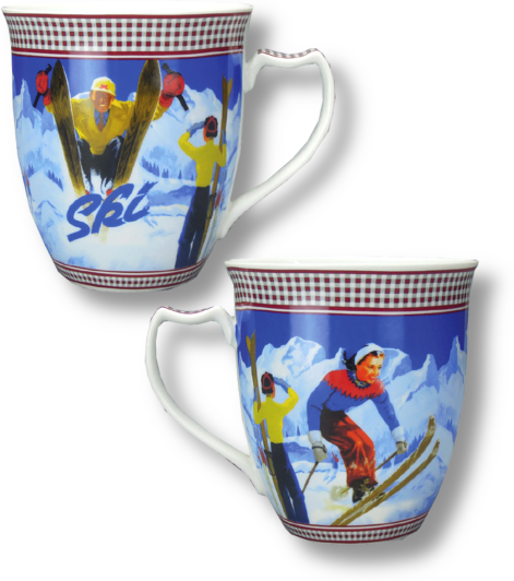 Porcelain cup | Ski red