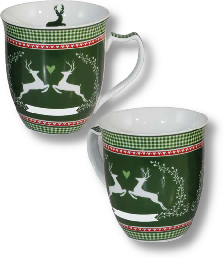 Porcelain cup | Green deer