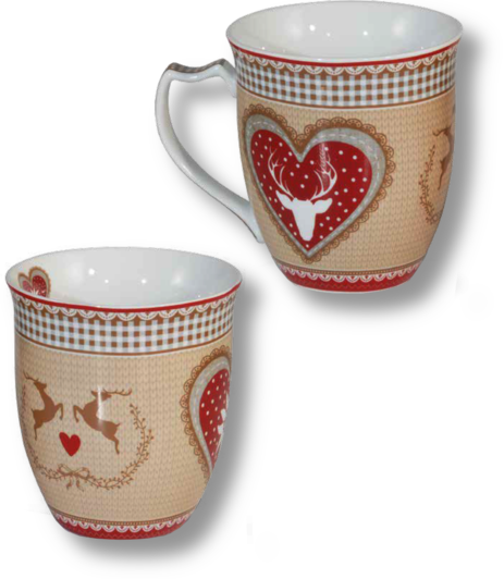 Porcelain cup | Heart with deer
