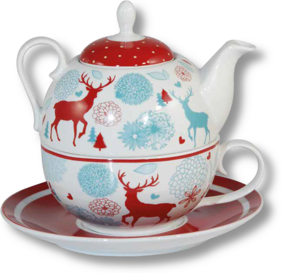 Porzellan Tea for One Set | Winter Hirsch