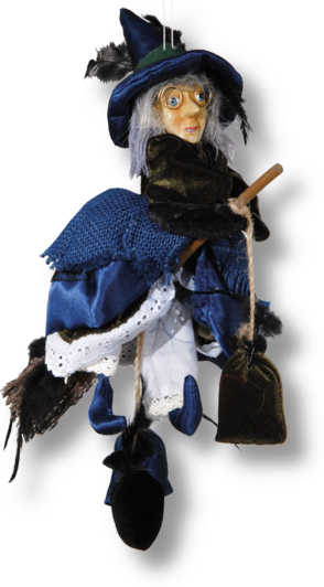 Blaue Hexe mit Porzellangesicht