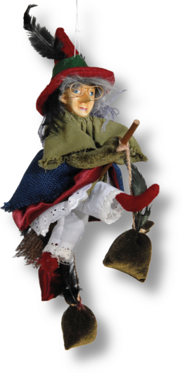 Rot blaue Hexe mit Porzellangesicht