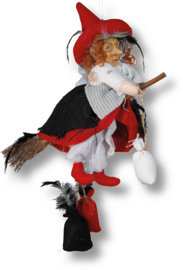 Rot Hexe mit Porzellangesicht