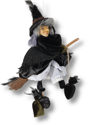 Schwarze Hexe mit Porzellangesicht